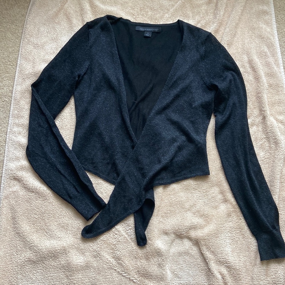 Express short open cardigan with long sleeves
